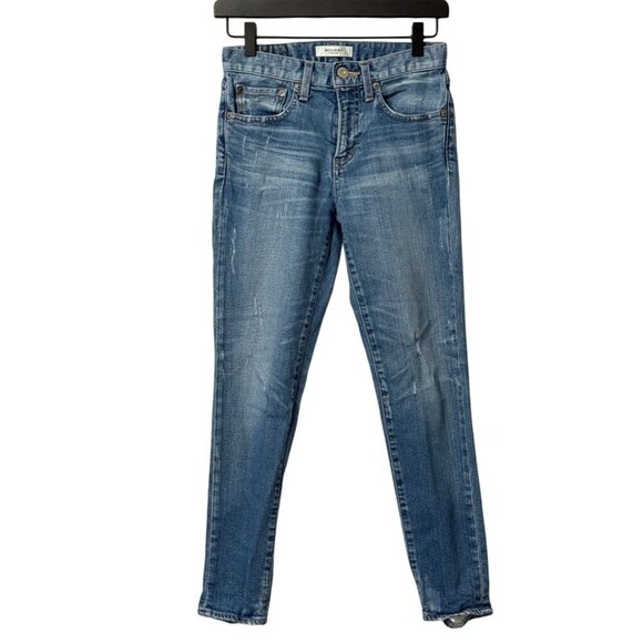 Moussy Vintage Velma Skinny Jeans Blue Medium Wash Distressed Cropped Size 25 - Picture 1 of 11